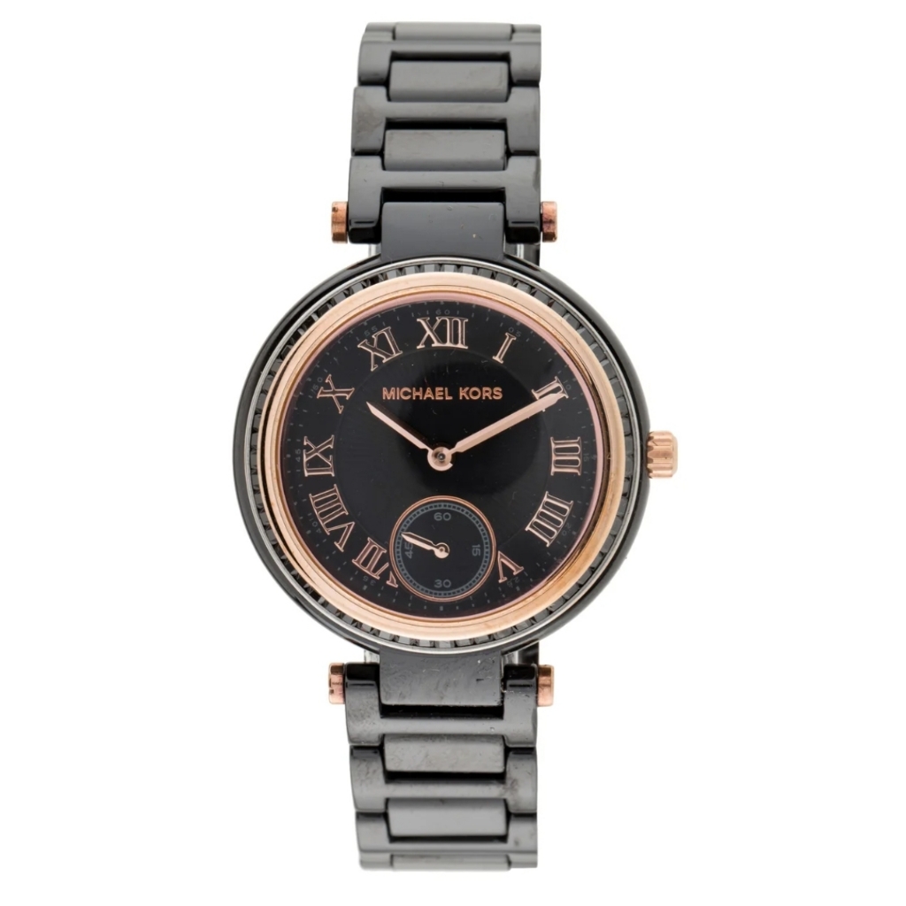 Michael Kors Mini Skylar Black Dial Ceramic Watch